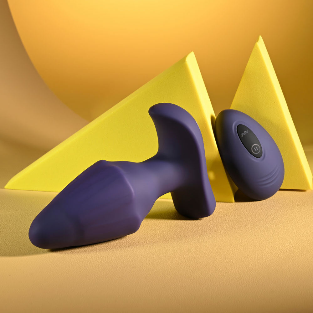 Evolved Starburst Purple 10.1 Cm Usb Rechargeable Vibrating Butt Plug With Wireless Remote