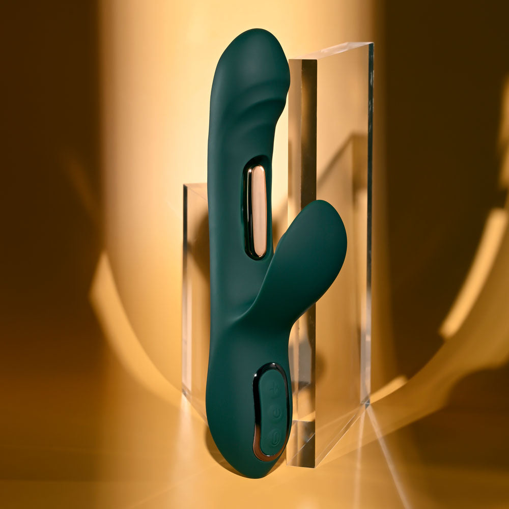 Evolved Heart Of Gold Green Usb Rechargeable Rabbit Vibrator