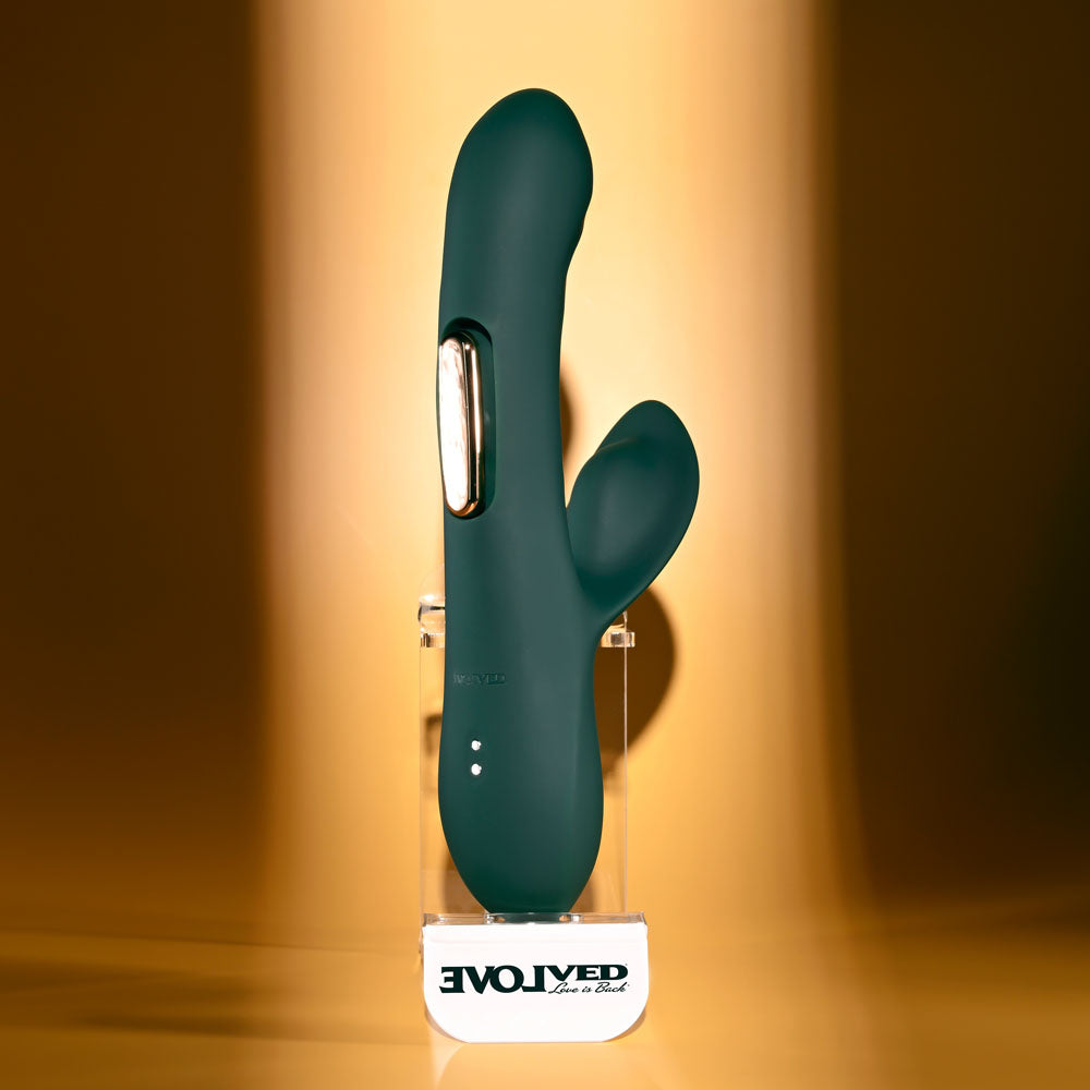 Evolved Heart Of Gold Green Usb Rechargeable Rabbit Vibrator