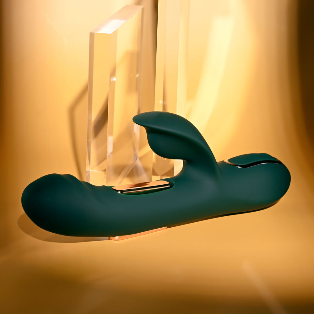 Evolved Heart Of Gold Green Usb Rechargeable Rabbit Vibrator