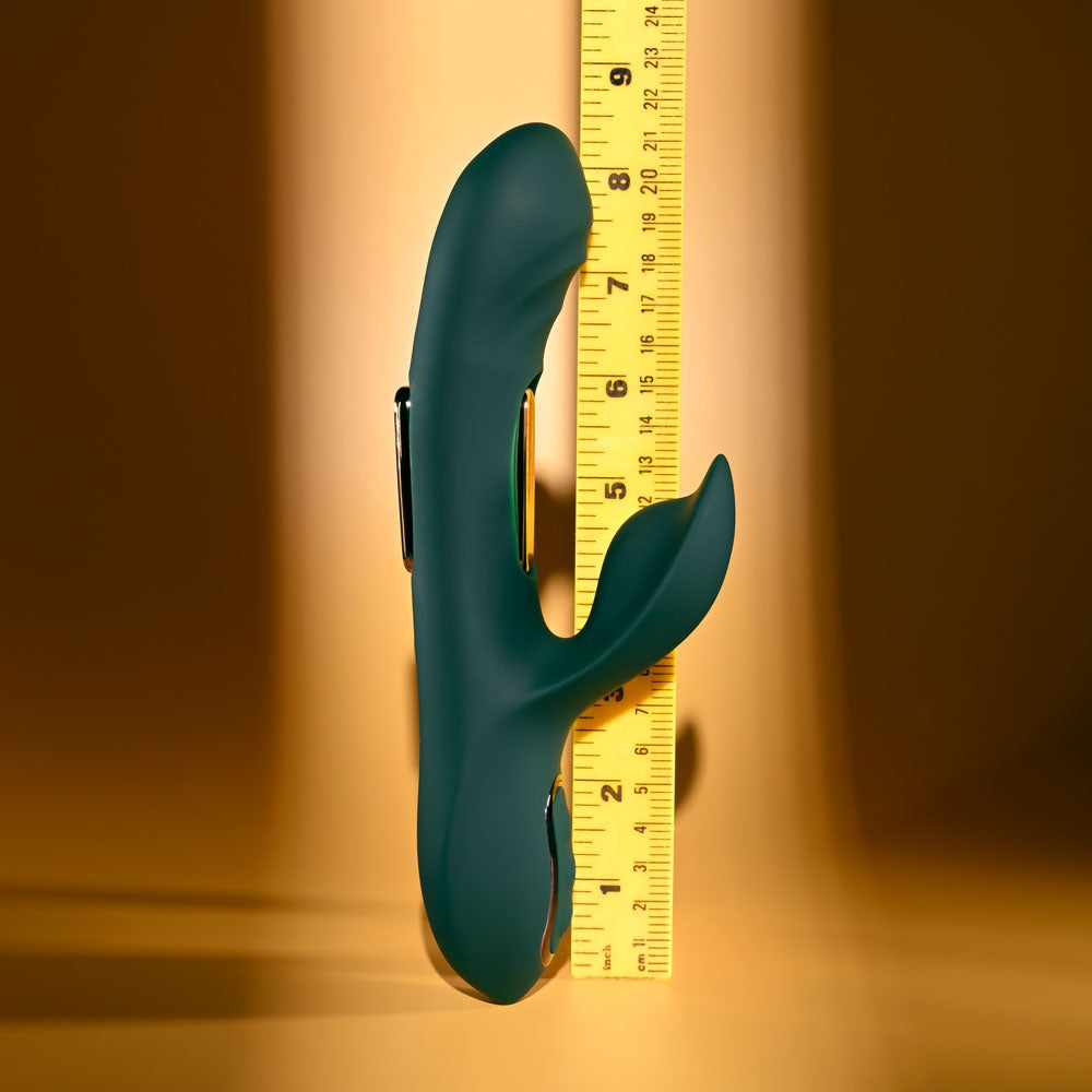 Evolved Heart Of Gold Green Usb Rechargeable Rabbit Vibrator