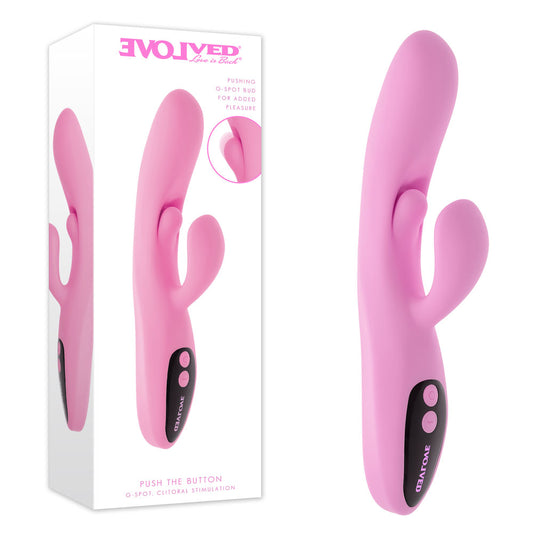 Evolved Push The Button Pink 23.5 Cm Usb Rechargeable Rabbit Vibrator With G Spot Bud