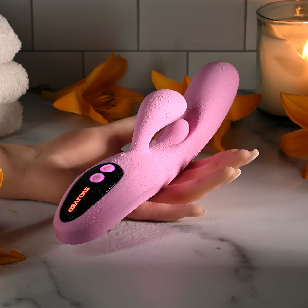 Evolved Push The Button Pink 23.5 Cm Usb Rechargeable Rabbit Vibrator With G Spot Bud
