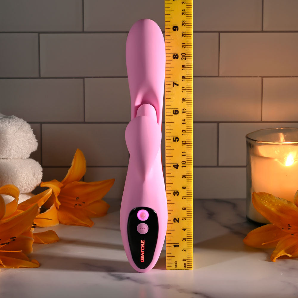 Evolved Push The Button Pink 23.5 Cm Usb Rechargeable Rabbit Vibrator With G Spot Bud