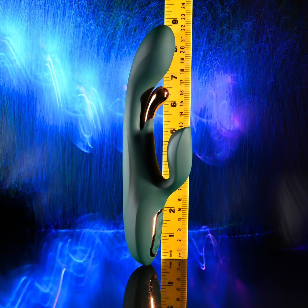 Evolved Golden Goddess Green Usb Rechargeable Rabbit Vibrator With G Spot Flicker