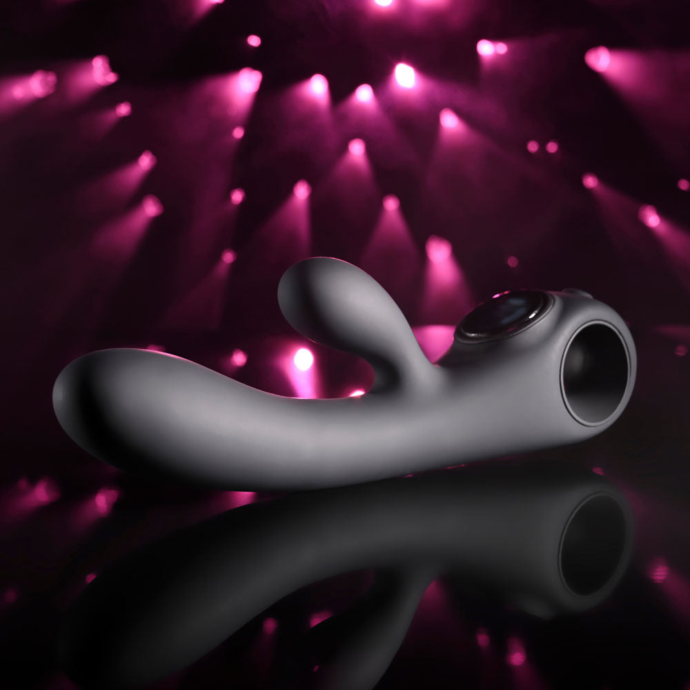 Evolved Black Magic Black 20 Cm Usb Rechargeable Rabbit Vibrator With Led Screen