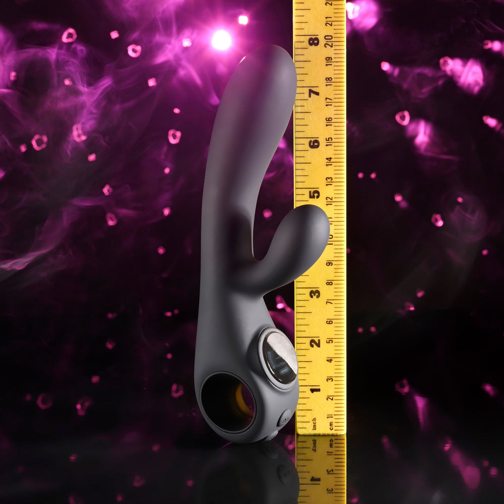 Evolved Black Magic Black 20 Cm Usb Rechargeable Rabbit Vibrator With Led Screen