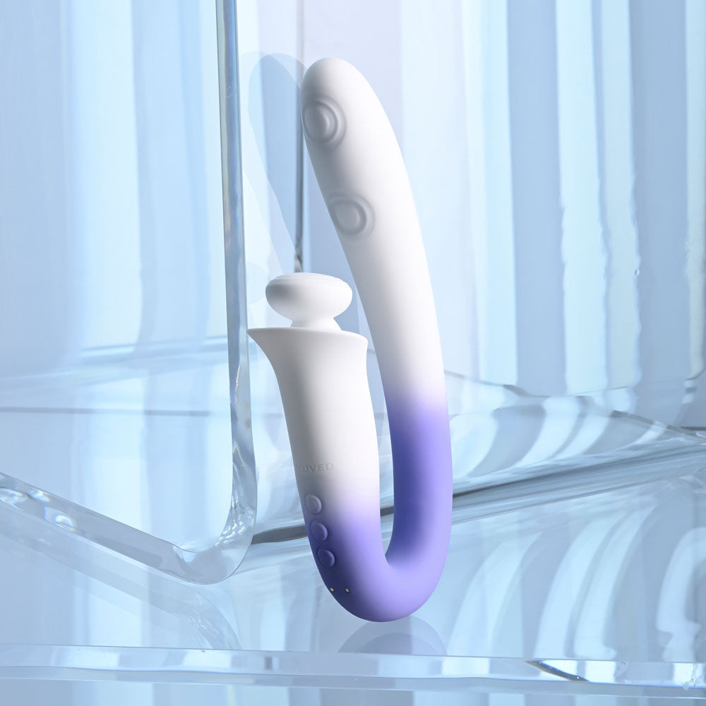 Evolved Spring Loaded White/Purple 23 Cm Usb Rechargeable Multi Tapping Vibrator