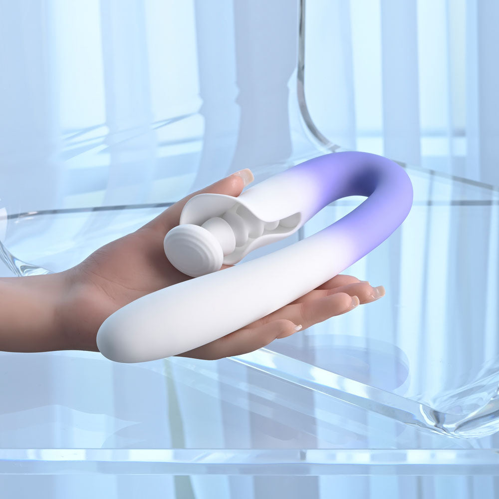 Evolved Spring Loaded White/Purple 23 Cm Usb Rechargeable Multi Tapping Vibrator