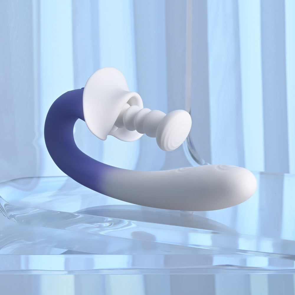 Evolved Spring Loaded White/Purple 23 Cm Usb Rechargeable Multi Tapping Vibrator