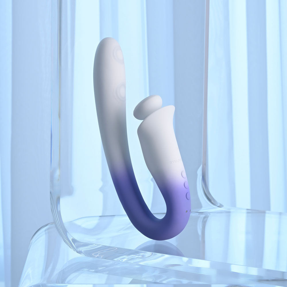 Evolved Spring Loaded White/Purple 23 Cm Usb Rechargeable Multi Tapping Vibrator