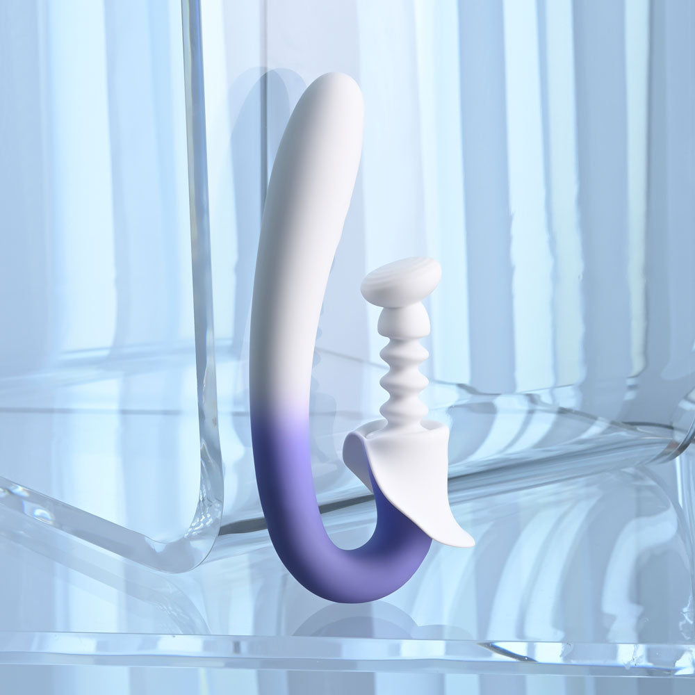 Evolved Spring Loaded White/Purple 23 Cm Usb Rechargeable Multi Tapping Vibrator