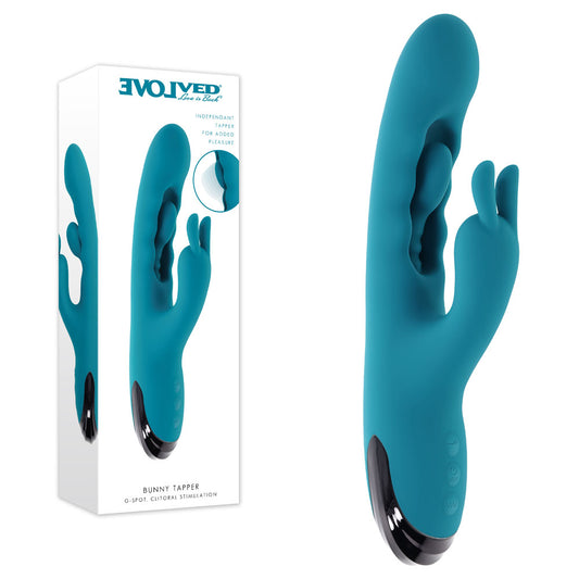 Evolved Bunny Tapper Blue 20 Cm Usb Rechargeable Rabbit Vibrator With Flicking Shaft