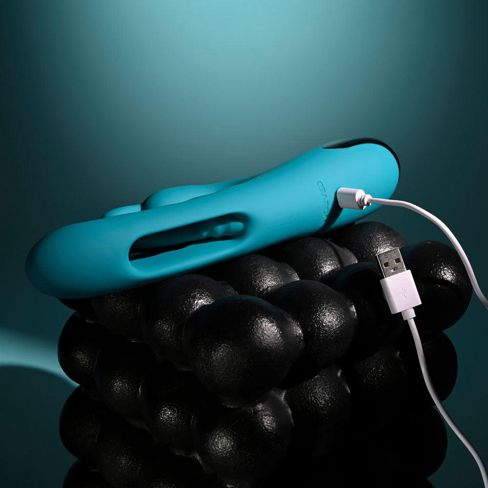 Evolved Bunny Tapper Blue 20 Cm Usb Rechargeable Rabbit Vibrator With Flicking Shaft