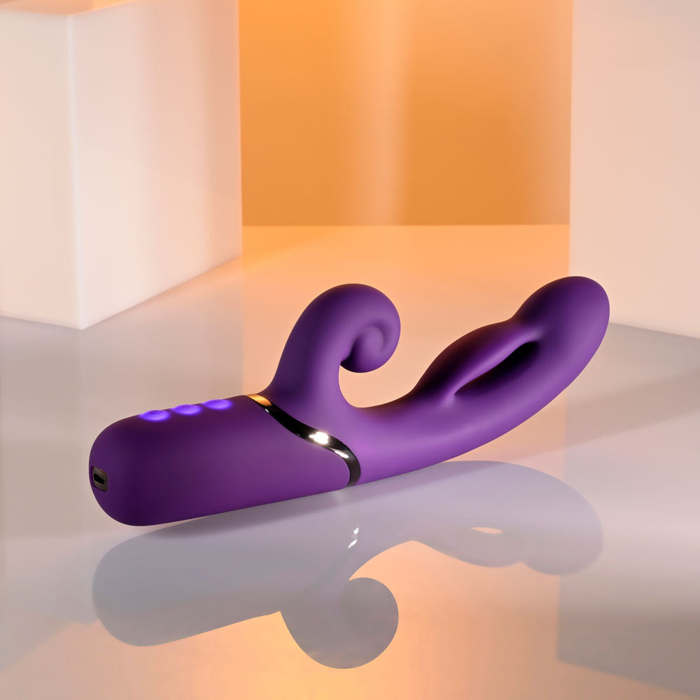 Evolved Pleasure Puff Purple 24.1 Cm Usb Rechargeable Inflatable Rabbit Vibrator