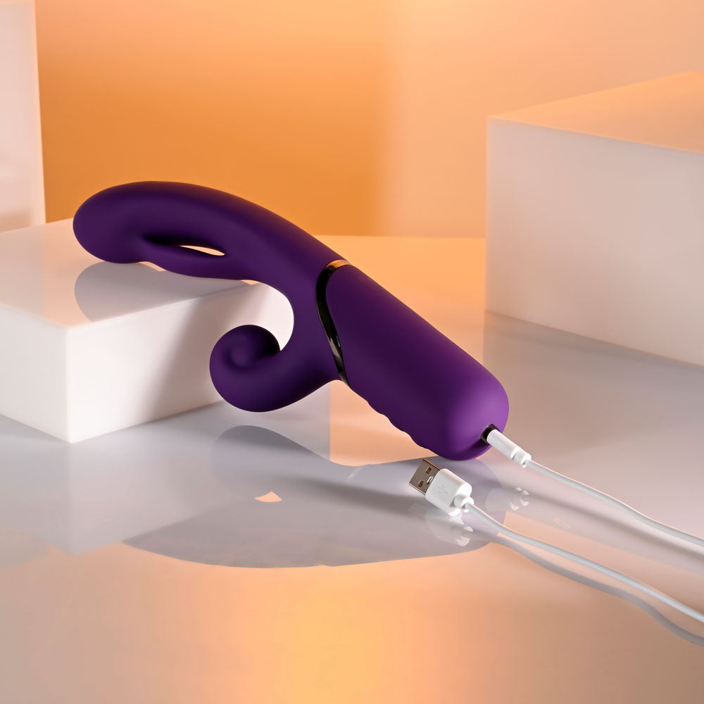 Evolved Pleasure Puff Purple 24.1 Cm Usb Rechargeable Inflatable Rabbit Vibrator