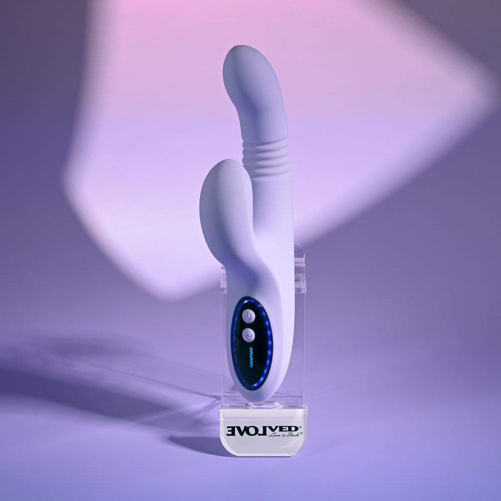 Evolved Pep Talk Purple 23.3 Cm Usb Rechargeable Thrusting Vibrator With Tapping Clitoral Stimulator