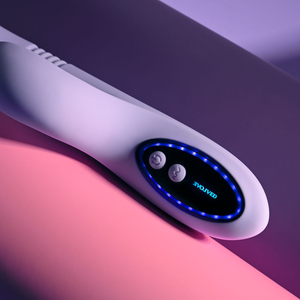 Evolved Pep Talk Purple 23.3 Cm Usb Rechargeable Thrusting Vibrator With Tapping Clitoral Stimulator