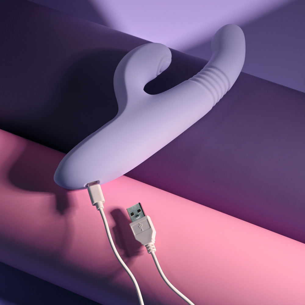 Evolved Pep Talk Purple 23.3 Cm Usb Rechargeable Thrusting Vibrator With Tapping Clitoral Stimulator