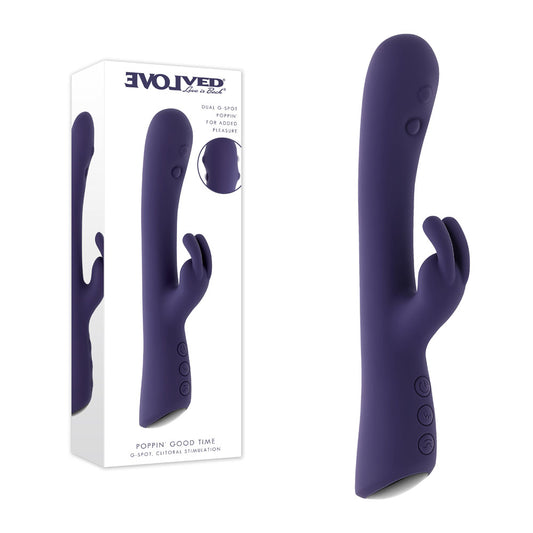Evolved Poppin Good Time Purple 20 Cm Usb Rechargeable Rabbit Vibrator