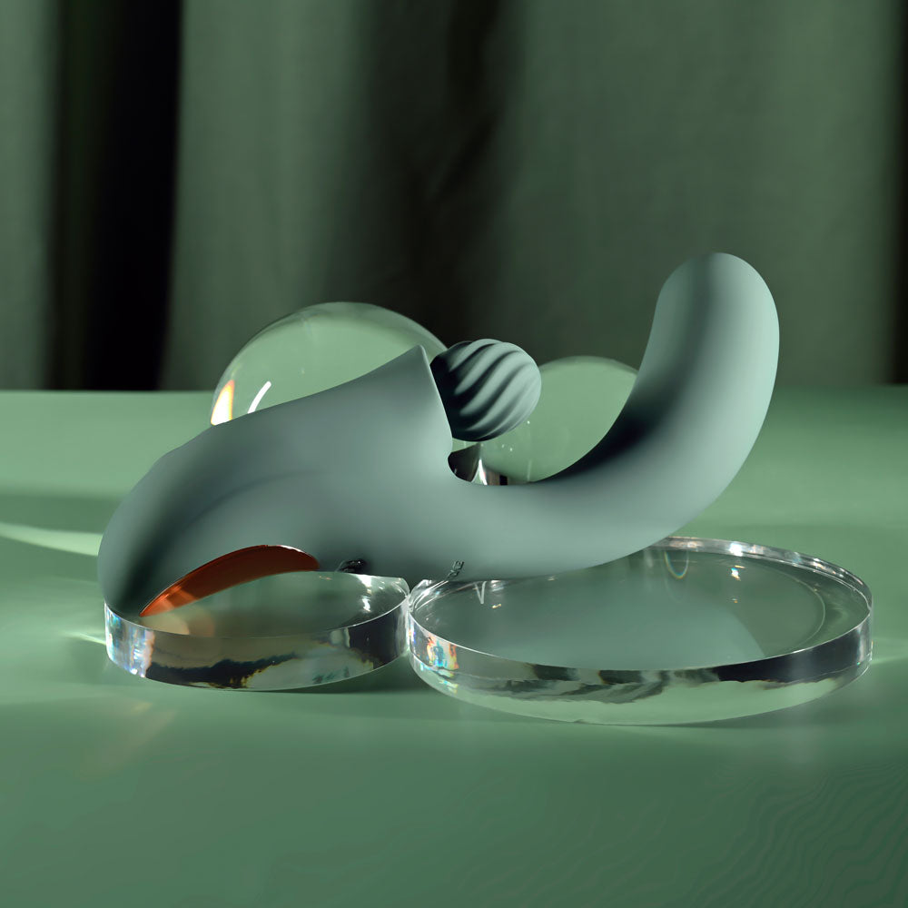 Evolved Spiral Charm Green 18 Cm Usb Rechargeable Rabbit Vibrator
