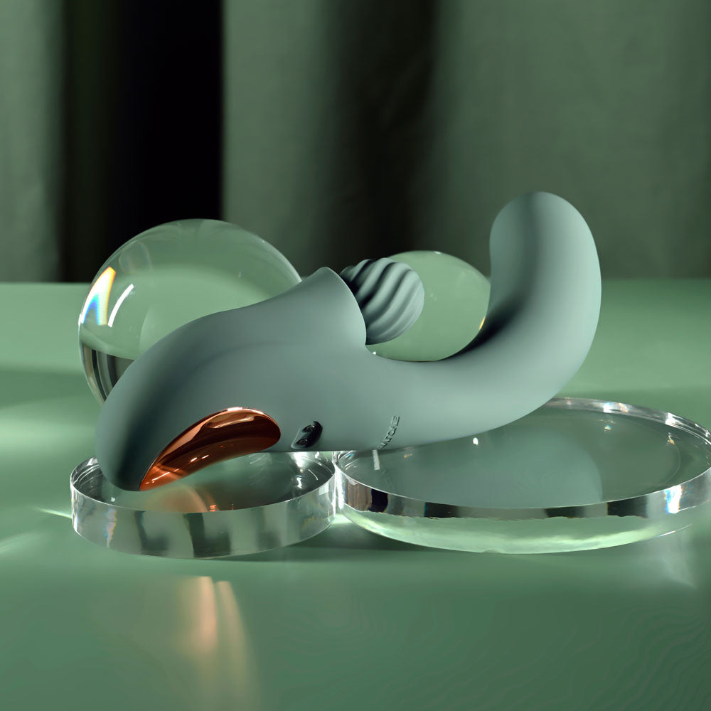 Evolved Spiral Charm Green 18 Cm Usb Rechargeable Rabbit Vibrator