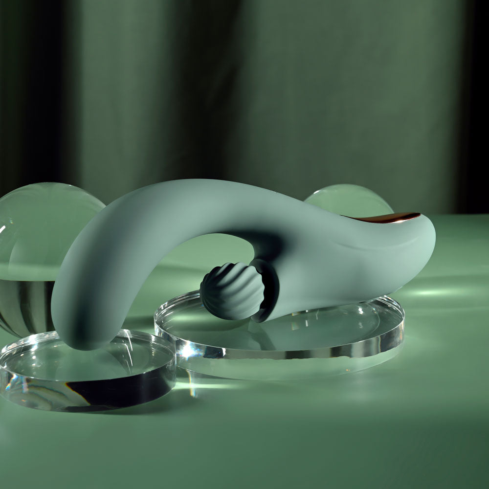 Evolved Spiral Charm Green 18 Cm Usb Rechargeable Rabbit Vibrator