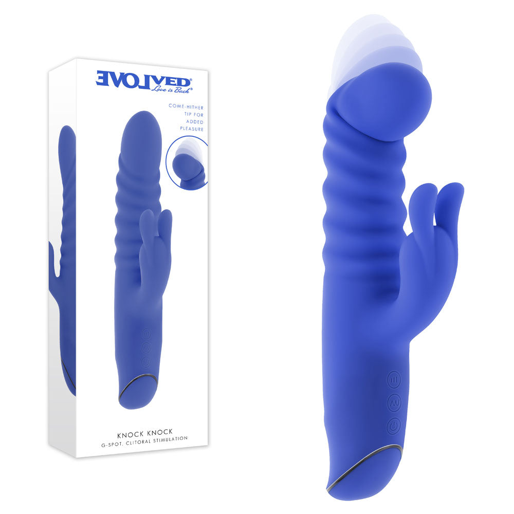 Evolved Knock Knock Purple 22.9 Cm Usb Rechargeable Rabbit Vibrator With Flicking Head