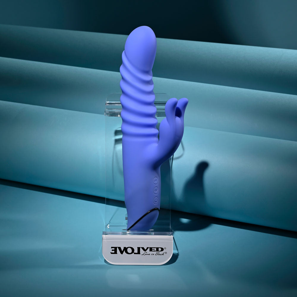 Evolved Knock Knock Purple 22.9 Cm Usb Rechargeable Rabbit Vibrator With Flicking Head