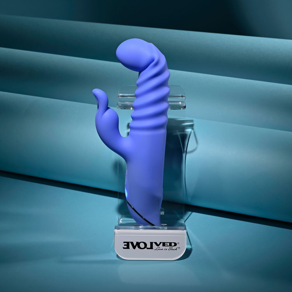 Evolved Knock Knock Purple 22.9 Cm Usb Rechargeable Rabbit Vibrator With Flicking Head