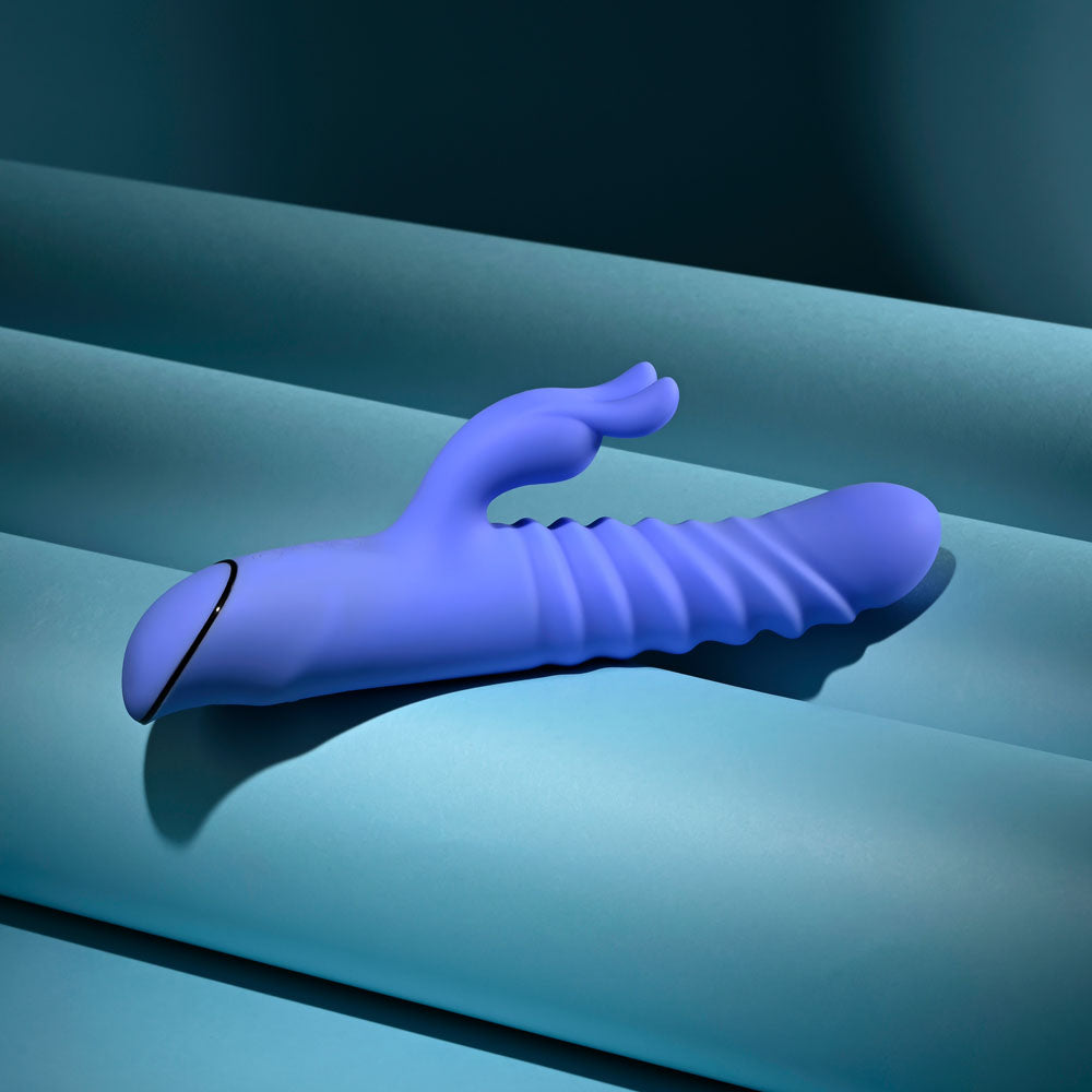 Evolved Knock Knock Purple 22.9 Cm Usb Rechargeable Rabbit Vibrator With Flicking Head