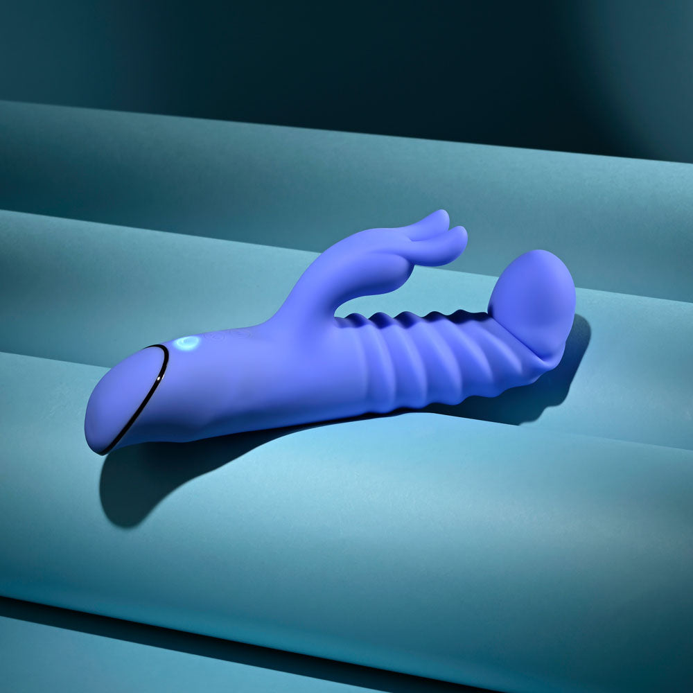 Evolved Knock Knock Purple 22.9 Cm Usb Rechargeable Rabbit Vibrator With Flicking Head