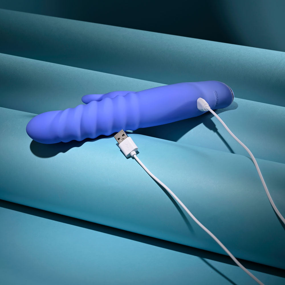 Evolved Knock Knock Purple 22.9 Cm Usb Rechargeable Rabbit Vibrator With Flicking Head