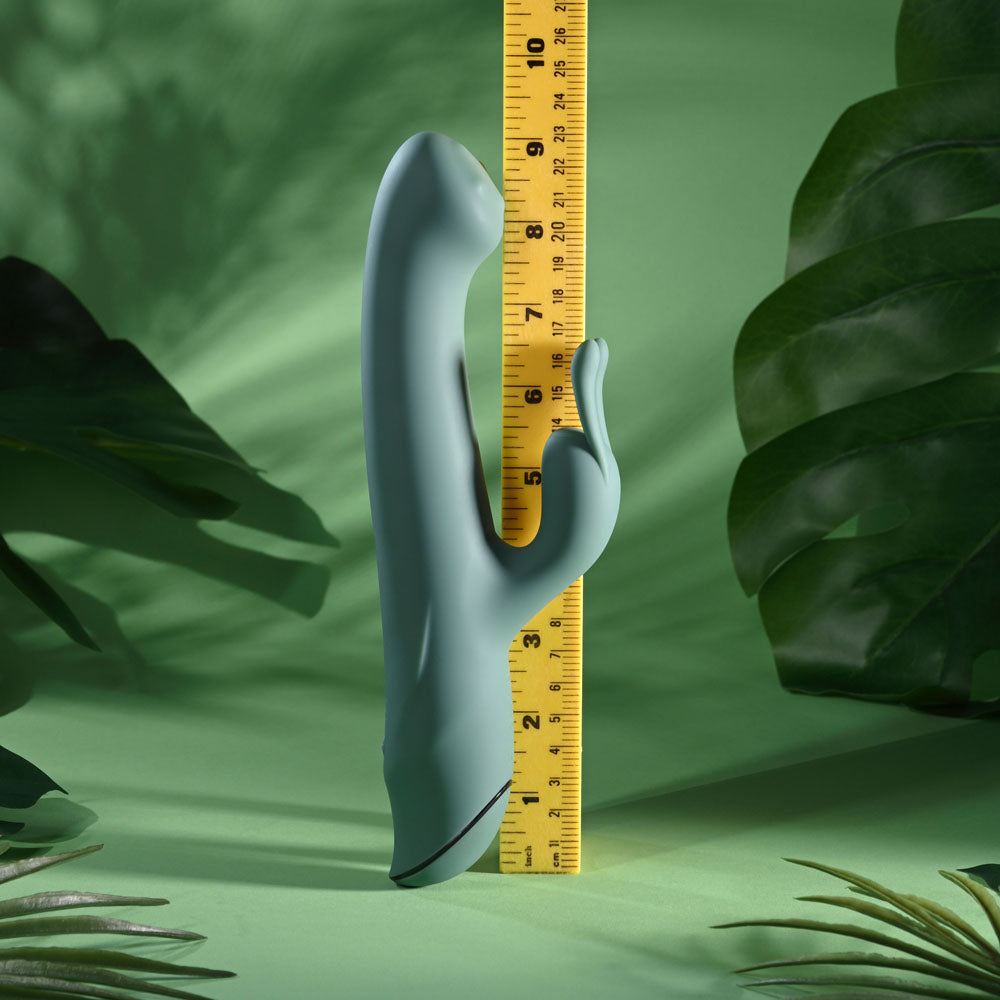 Evolved Satin Swirl Green 23 Cm Usb Rechargeable Rabbit Vibrator With Swirling Head