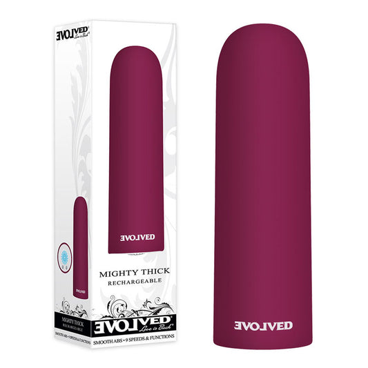 Evolved Mighty Thick Burgundy Red 9 Cm Usb Rechargeable Bullet