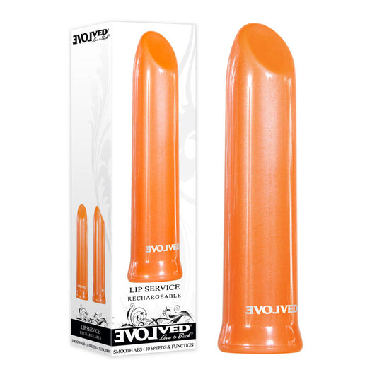 Evolved Lip Service Orange 10 Cm Usb Rechargeable Lipstick Vibrator