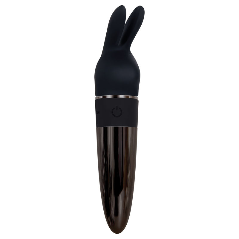 Evolved Tiny Treasures Black Chrome Usb Rechargeable Mini Massager With Attachable Heads