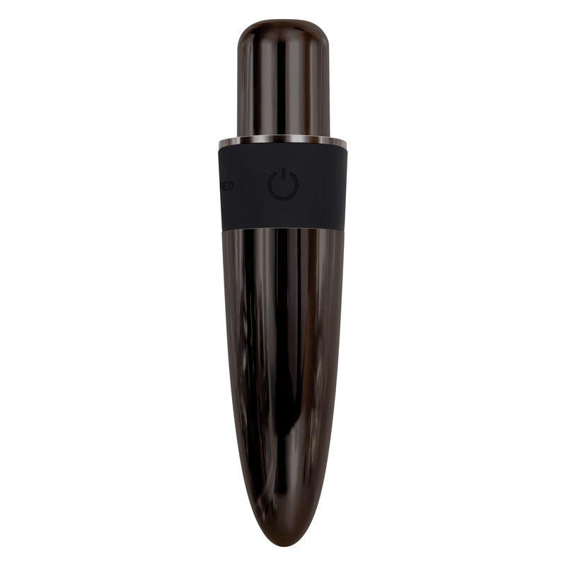 Evolved Tiny Treasures Black Chrome Usb Rechargeable Mini Massager With Attachable Heads