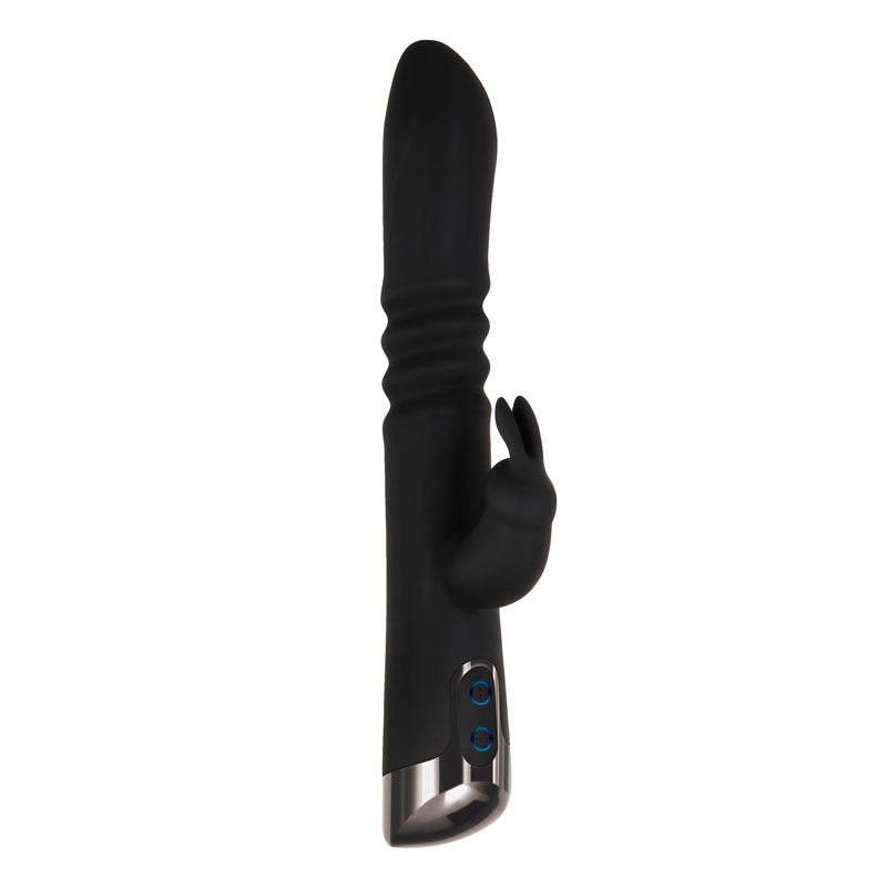 Evolved Rapid Rabbit Black 25.4 Cm Usb Rechargeable Thrusting Rabbit Vibrator