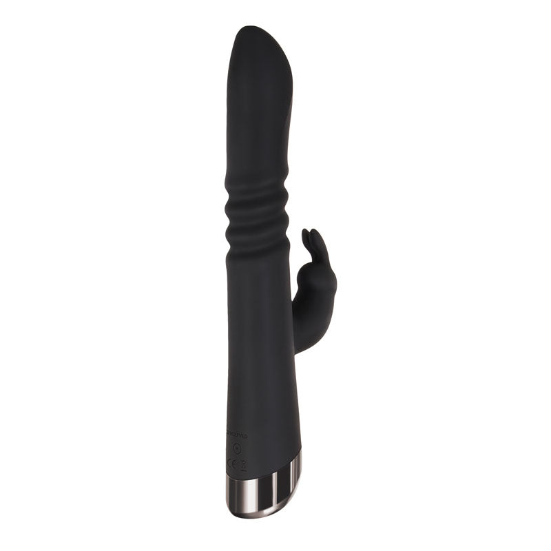 Evolved Rapid Rabbit Black 25.4 Cm Usb Rechargeable Thrusting Rabbit Vibrator