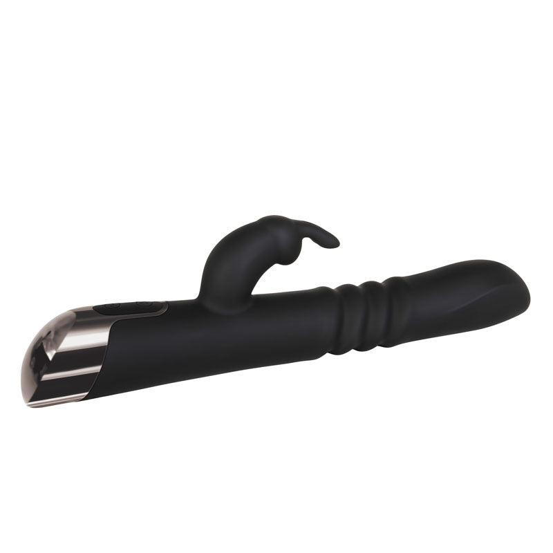 Evolved Rapid Rabbit Black 25.4 Cm Usb Rechargeable Thrusting Rabbit Vibrator
