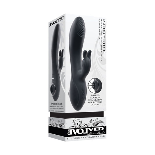 Evolved Rabbit Hole Black 21.2 Cm Usb Rechargeable Rabbit Vibrator