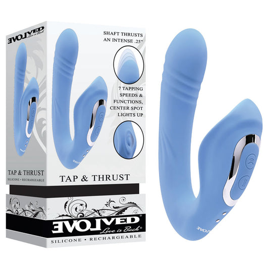 Evolved Tap & Thrust Blue Usb Rechargeable Dual Vibrator