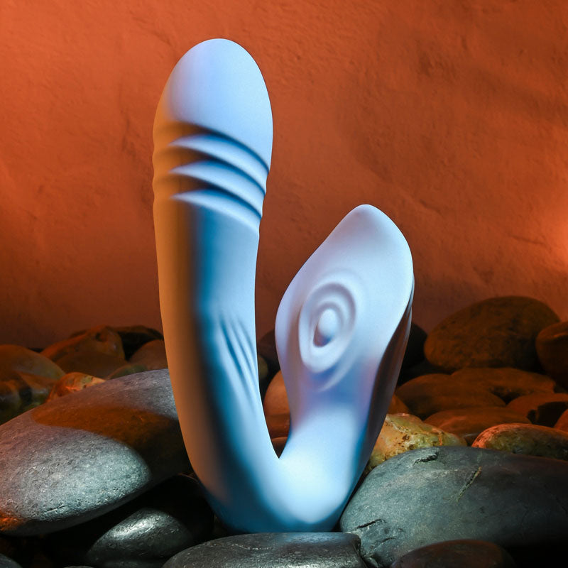 Evolved Tap & Thrust Blue Usb Rechargeable Dual Vibrator