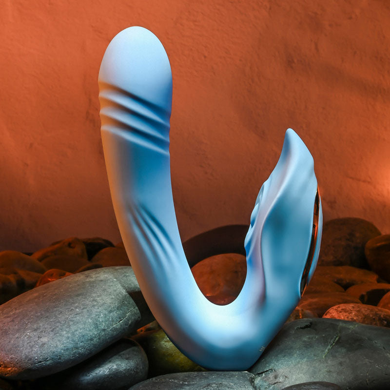 Evolved Tap & Thrust Blue Usb Rechargeable Dual Vibrator