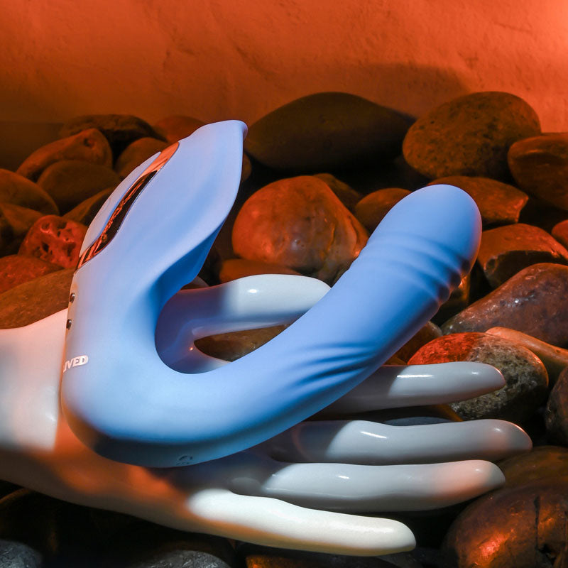 Evolved Tap & Thrust Blue Usb Rechargeable Dual Vibrator