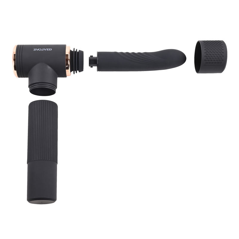 Evolved Too Hot To Handle Black Usb Rechargeable Thrusting Vibe With Stand