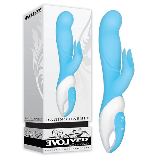 Evolved Raging Rabbit Blue 20.3 Cm (8'') Usb Rechargeable Rabbit Vibrator