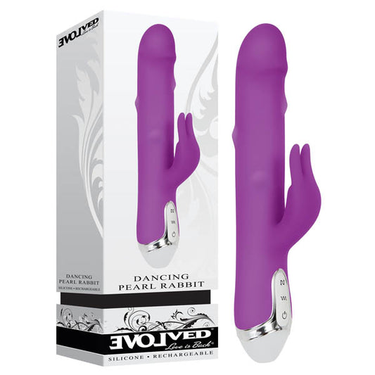 Dancing Pearl Rabbit Purple 23.5 Cm (9.25'') Usb Rechargeable Rabbit Pearl Vibrator