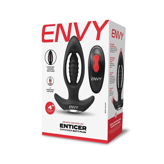 Envy Enticer Expander Butt Plug Black 12.7 Cm Usb Rechargeable Butt Plug With Wireless Remote